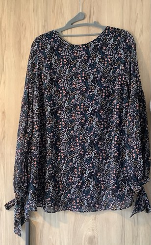 Bluse dunkelblau mit blümchen - dunkelblau,